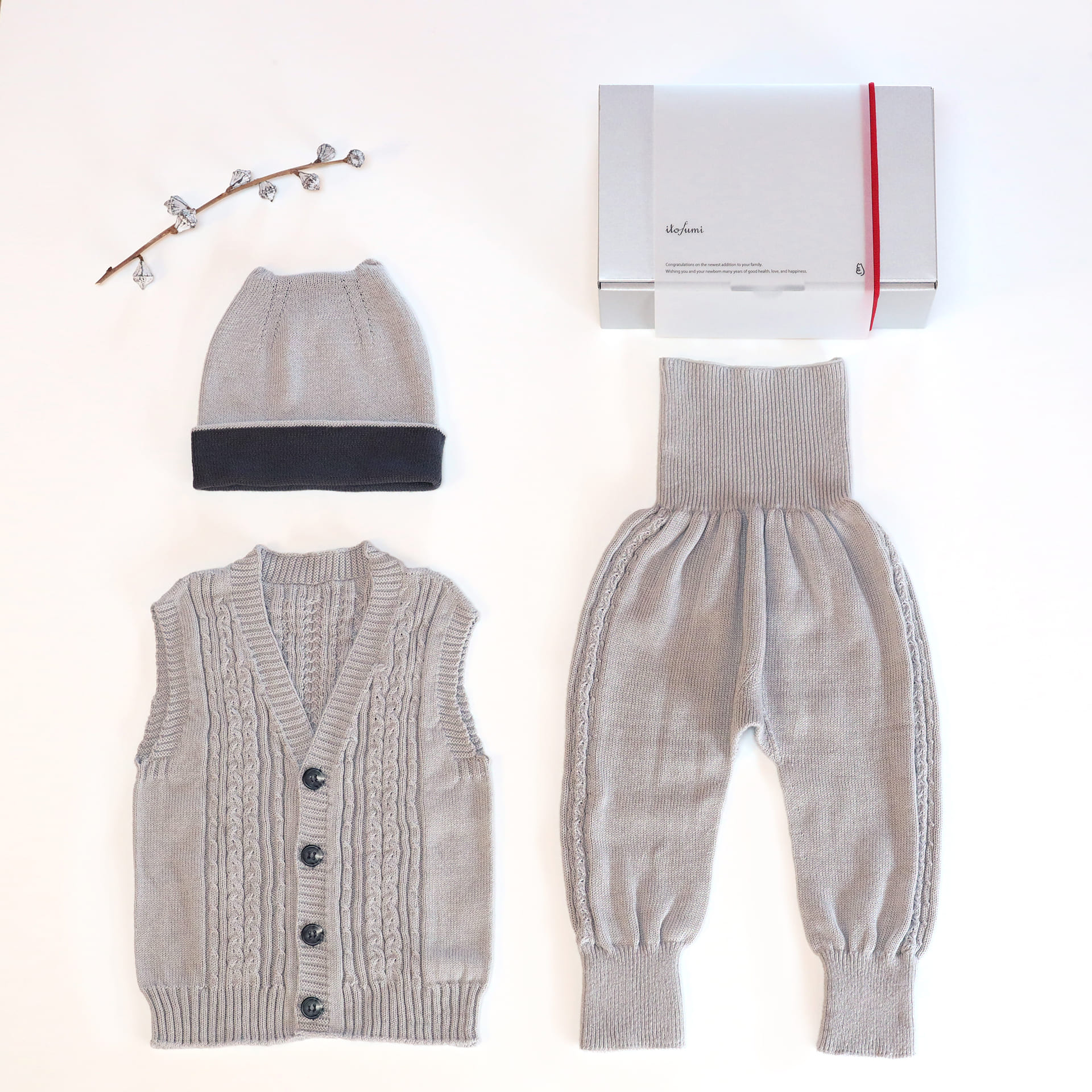 トータルコーディネートセット(ベスト+はらまきパンツ+帽子)